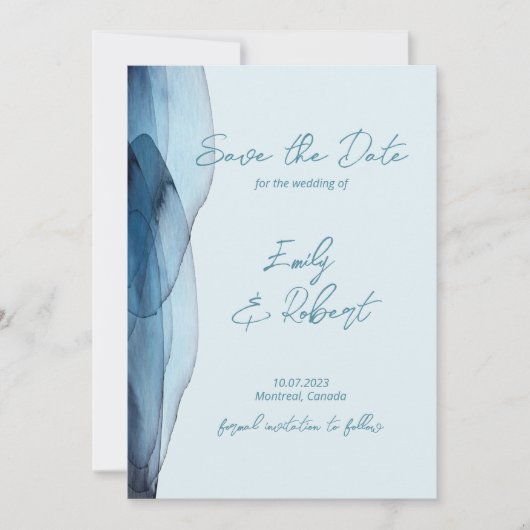 Save The Date Moderne, bleu marine poussiéreux (Devant)