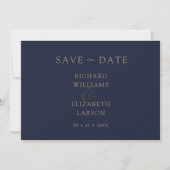 Save The Date Moderne Bleu Simple Nettoyage Mariage minimal (Devant)