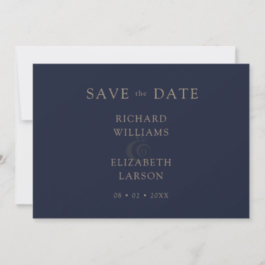 Save The Date Moderne Bleu Simple Nettoyage Mariage minimal (Devant)