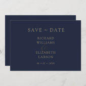 Save The Date Moderne Bleu Simple Nettoyage Mariage minimal (Devant / Derrière)