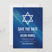 Save The Date Moderne Blue Grunge Bar Mitzvah (Devant)