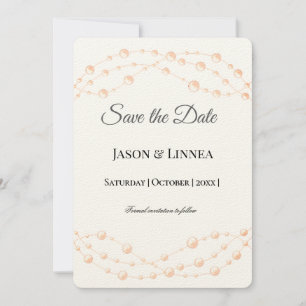 Save The Date Moderne Blush ivoire Romantique Pearl Neutre Maria