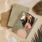 Save The Date Moderne Bohème Chic Boho Fleurs Aquarelle Photo