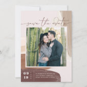 Save The Date Moderne Boho Terracotta Épicée | Photo Carrée (Devant)