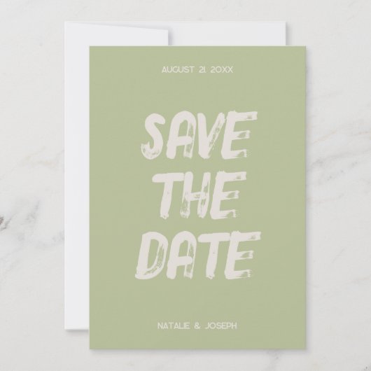 Save The Date Moderne Bright Retro Bold Brusch Boho Mariage (Devant)