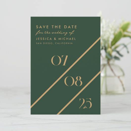 Save The Date Moderne Chic Mariage Date Enregistrer la date (Debout devant)
