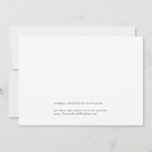 Save The Date Moderne Chic Mariage noir et blanc (Dos)