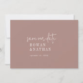 Save The Date Moderne chic Mariage rose cannelle (Devant)