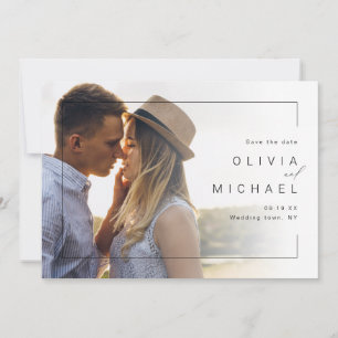 Save The Date Moderne chic minimaliste photo mariage à retenir l