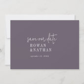 Save The Date Moderne Chic Plum violet Mariage (Devant)