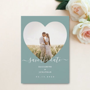 Save The Date Moderne Chic Rustique Mint Green Photo Mariage