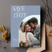 Save The Date Moderne classique élégant Dusty Blue Mariage