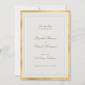 Save The Date Moderne Classique Formel Faux Or Ecru Mariage (Devant)