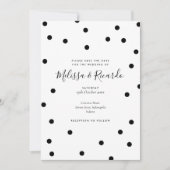 Save The Date Moderne Date à Sauvegarder à Points noirs et blanc (Devant)