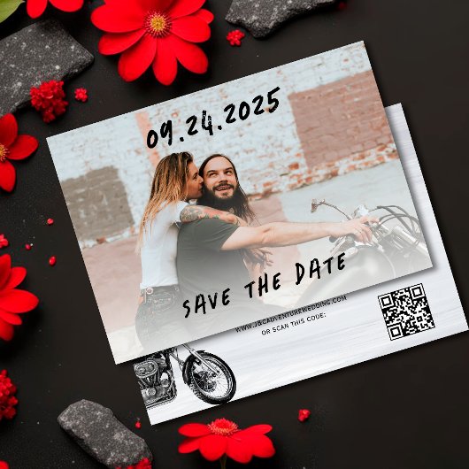 Save The Date Moderne Décontracté Motorcycle Aventure Mariage Ph