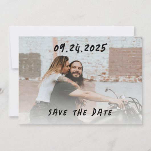 Save The Date Moderne Décontracté Motorcycle Aventure Mariage Ph (Devant)