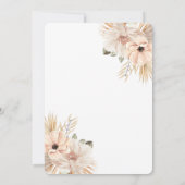 Save The Date Moderne Demi-Arch Pampas Boho Naturel (Dos)