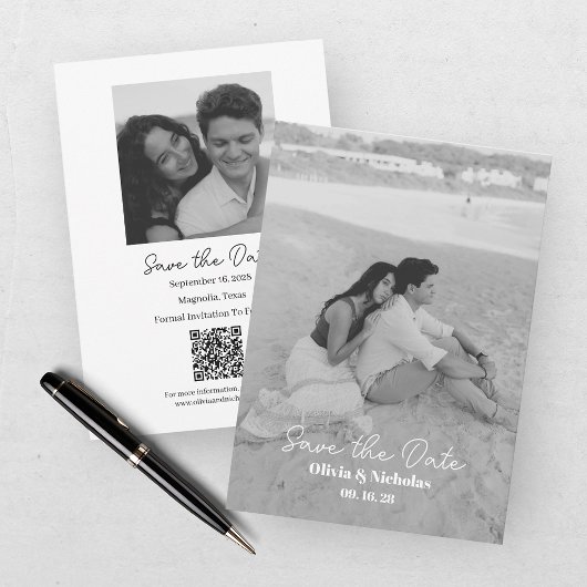 Save The Date Moderne Deux Photos