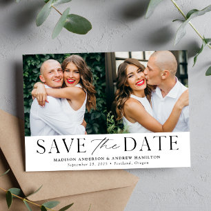 Save The Date Moderne Élégant 2 Photos