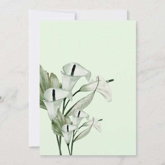 Save The Date Moderne Elégant blanc Calla Lilies Mariage (Dos)
