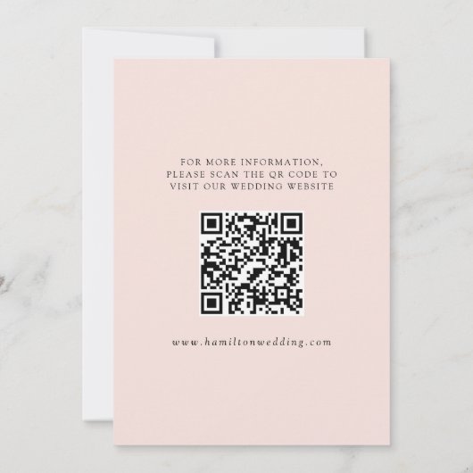 Save The Date Moderne Elegant Blush 3 Photo QR Code (Dos)