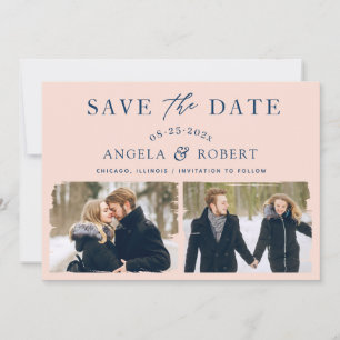 Save The Date Moderne Elegant Broussailler Marine Brush Stroke 2