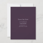 Save The Date Moderne Elegant Eggplant Purple Enregistrer la dat (Dos)