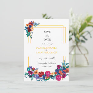 Save The Date Moderne Élégant Floral Enregistrer La Date