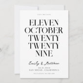 Save The Date Moderne Elegant Mariage chic (Devant)