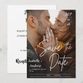 Save The Date Moderne Elégant Mariage d'aquarelle de vacances (Devant / Derrière)