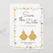 Save The Date Moderne Élégant Parfait Mariage Paire Enregistrer  (Devant / Derrière)