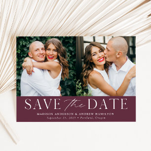 Save The Date Moderne Elegant Purple 2 Photo