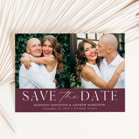 Save The Date Moderne Elegant Purple 2 Photo