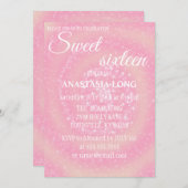 Save The Date Moderne, Élégant Rose Éclairé (Devant / Derrière)