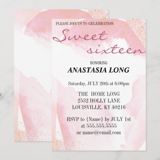 Save The Date Moderne, Élégant Rose Enregistrer La Date (Devant / Derrière)