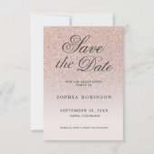 Save The Date Moderne Elegant Rose Gold Enregistrer la date Grad (Devant)