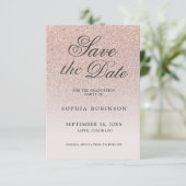 Save The Date Moderne Elegant Rose Gold Enregistrer la date Grad (Debout devant)