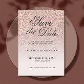 Save The Date Moderne Elegant Rose Gold Enregistrer la date Quin