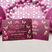 Save The Date Moderne Elégant Rose Or Quinceañera 15 Ans