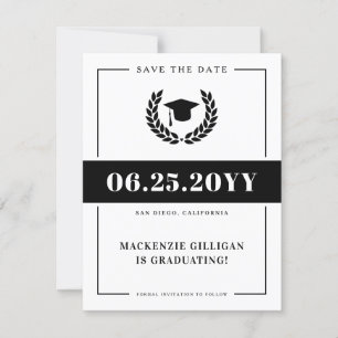 Save The Date Moderne Elegant School College Graduation