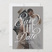 Save The Date Moderne Élégant Script Photo Mariage (Devant)