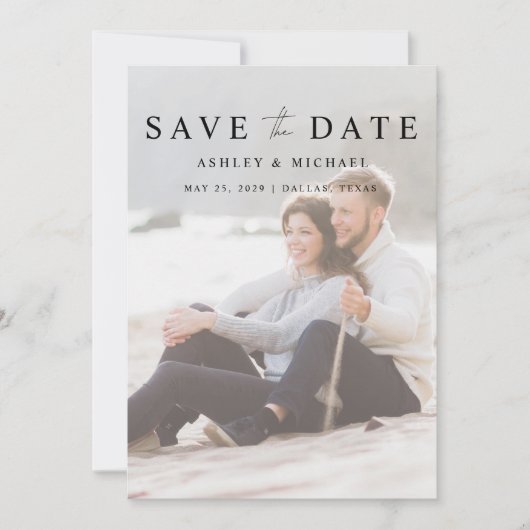 Save The Date Moderne Elegant Vellum Overlay 2 Mariage photo (Devant)