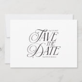 Save The Date Moderne Élégante calligraphie Simple Mariage (Devant)