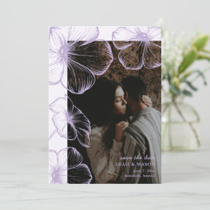 Save The Date Moderne Élégante Photo Florale de Lilas pour Maria