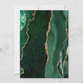 Save The Date Moderne Emerald Green Or Agate foncé Enregistrer l (Dos)