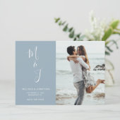 Save The Date Moderne Enregistrer La Date Poudre Bleu (Debout devant)