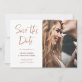 Save The Date Moderne et élégant Faux Rose Gold | Photo (Devant)
