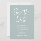 Save The Date Moderne et élégant | Mariage en verre marin (Devant)