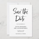 Save The Date Moderne et élégant | Mariage noir et blanc (Devant)