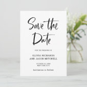 Save The Date Moderne et élégant | Mariage noir et blanc (Debout devant)